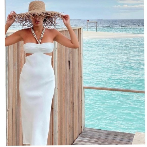 LAST ONE! BLOGGER'S FAVE! Zara Cut Out Dress White Sz XS, M NWT - Picture 14 of 17